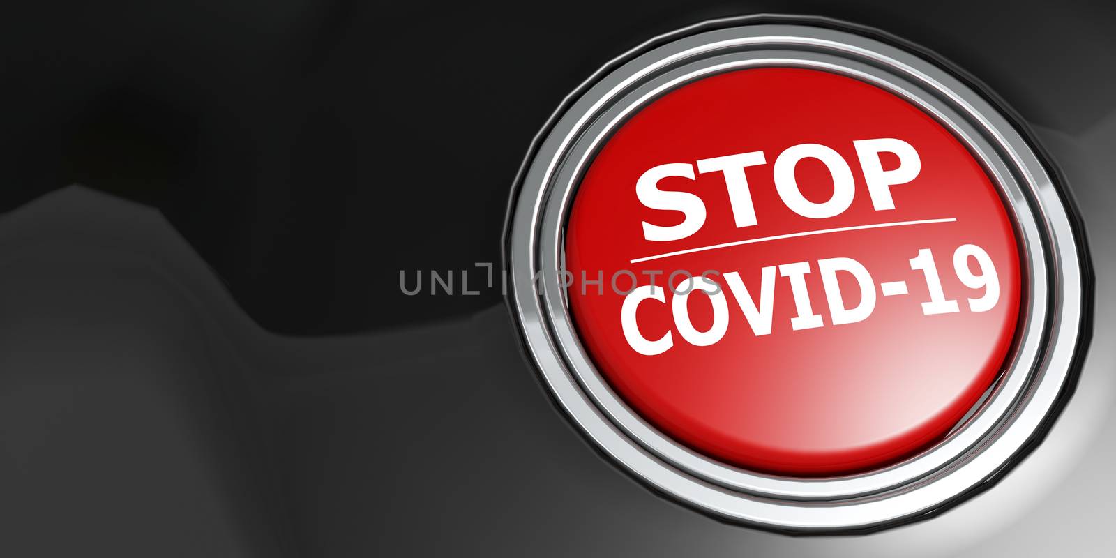 Stop covid-19 virus red button by tang90246