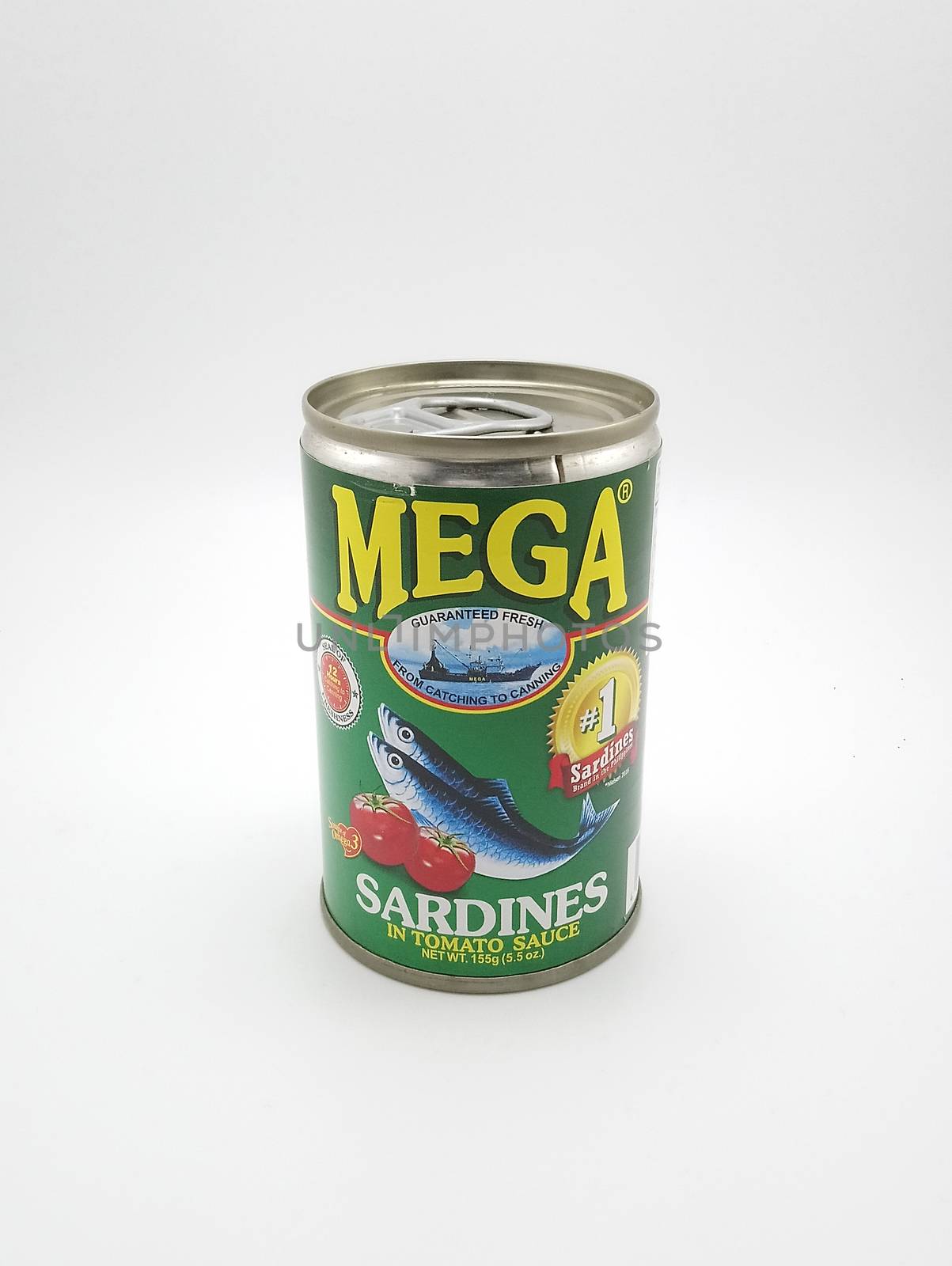 MANILA, PH - SEPT 25 - Mega sardines in tomato sauce on September 25, 2020 in Manila, Philippines.