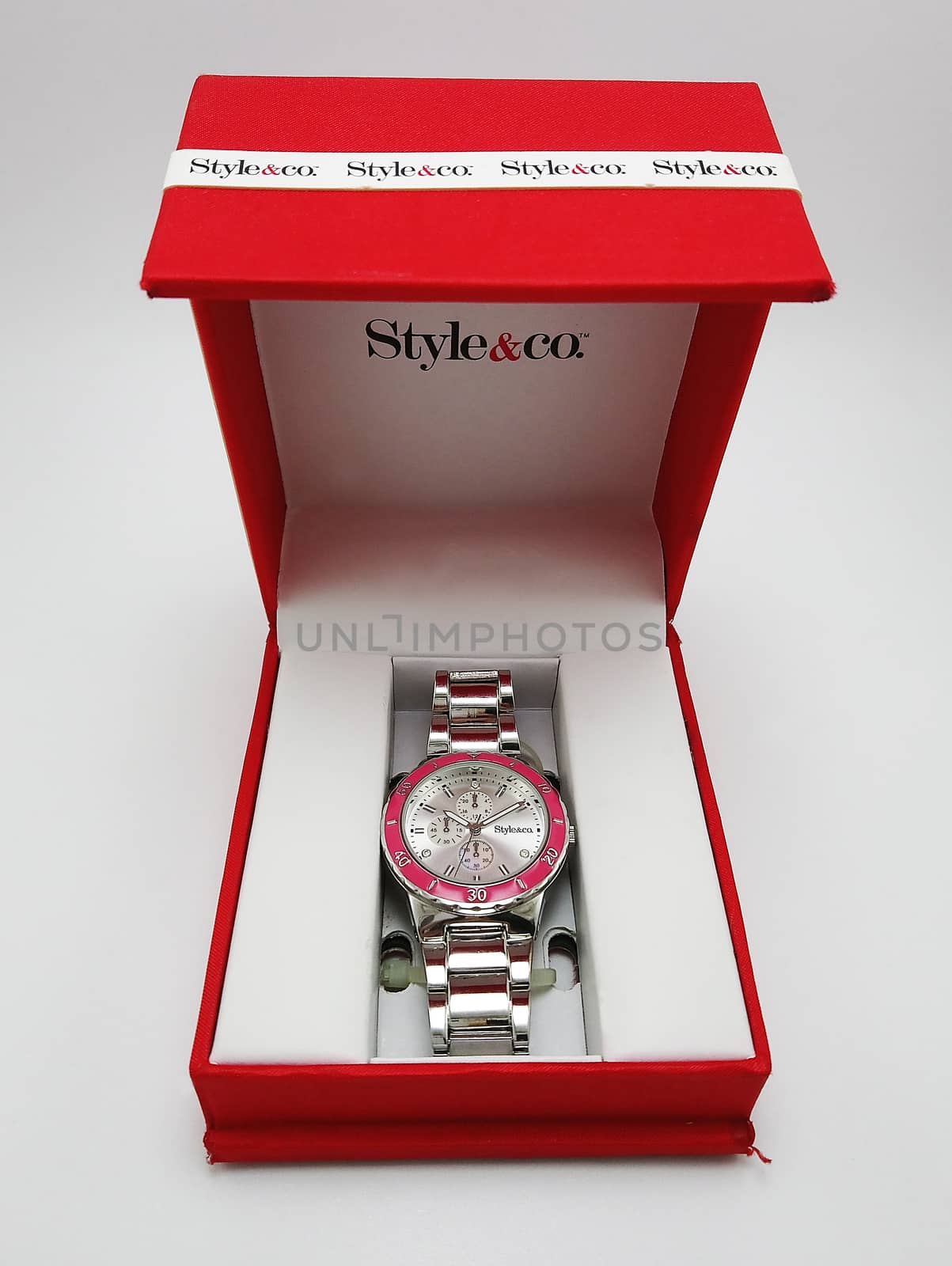 Style and co mens stainless wrist watch at red box in Manila, Ph by imwaltersy