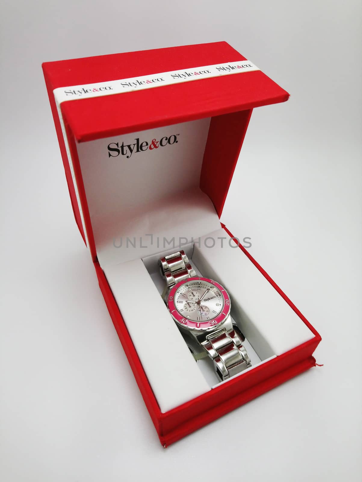 Style and co mens stainless wrist watch at red box in Manila, Ph by imwaltersy