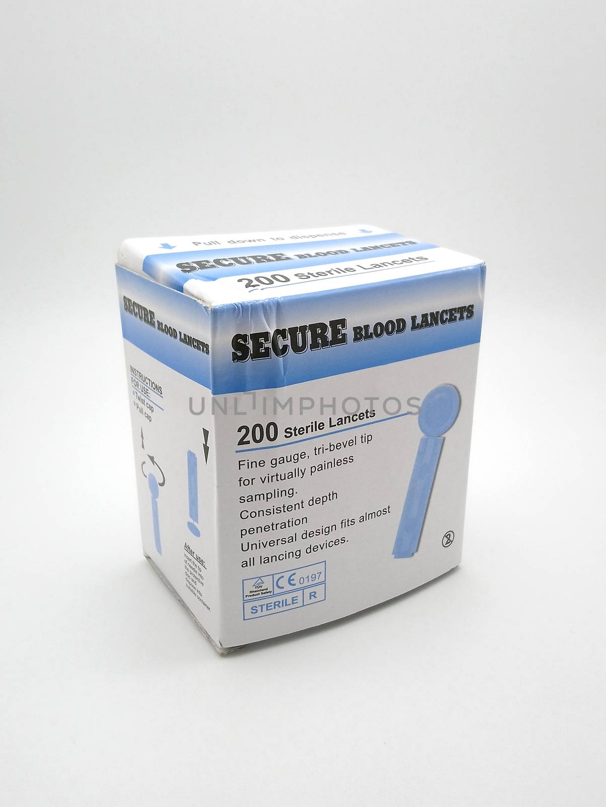 MANILA, PH - SEPT 25 - Secure blood sterile lancets on September 25, 2020 in Manila, Philippines.