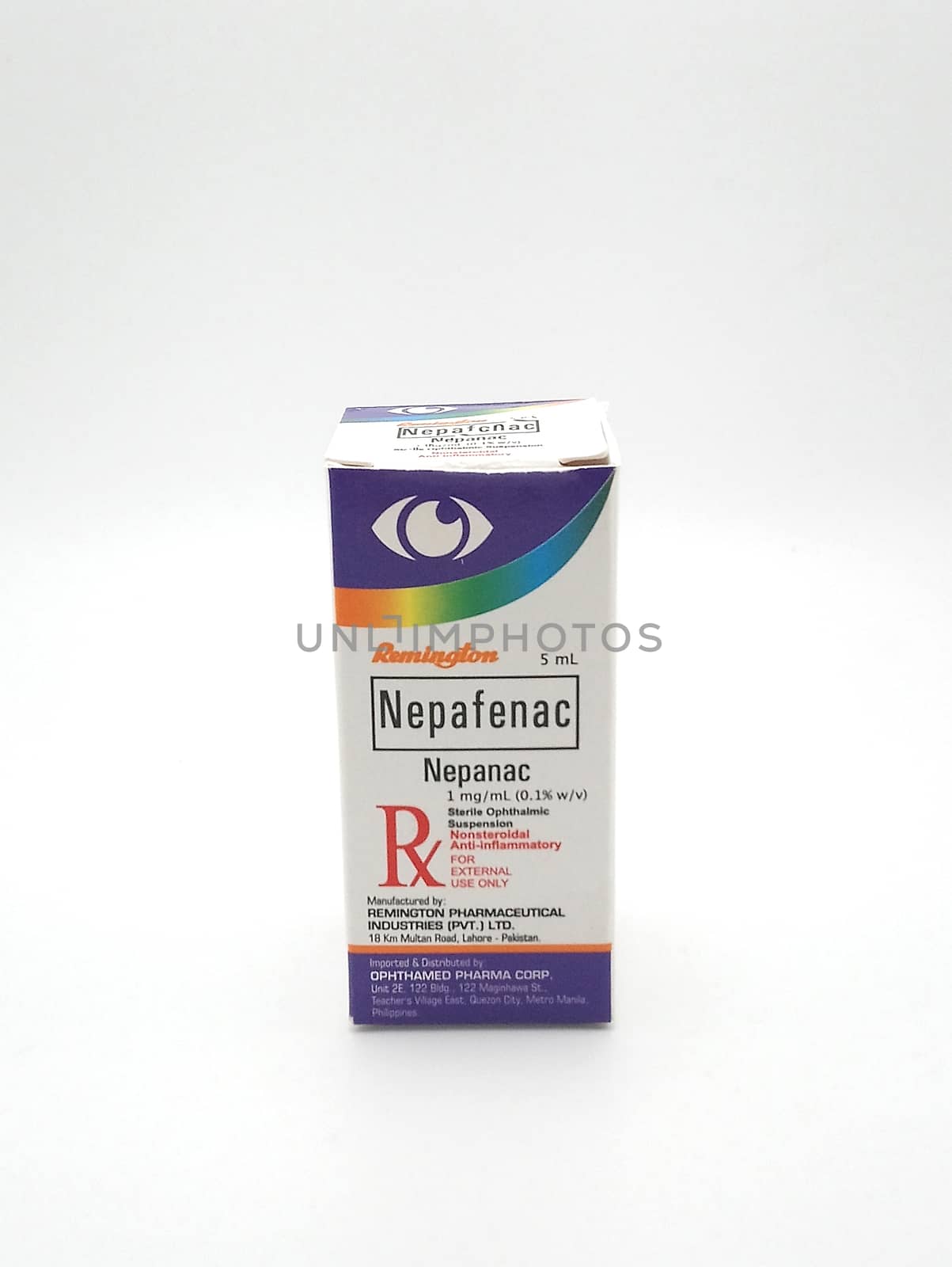 MANILA, PH - SEPT 25 - Nepafenac nepanac sterile opthalmic suspension drops box on September 25, 2020 in Manila, Philippines.
