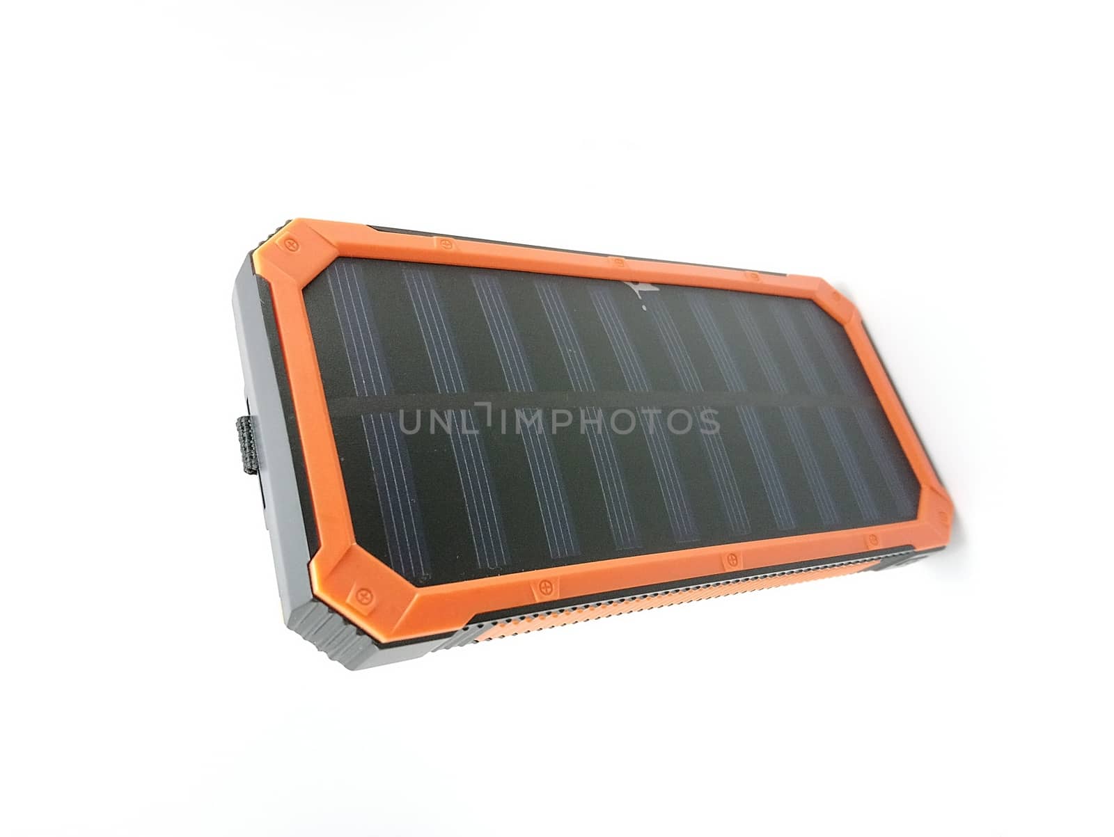 Solar power powerbank charger use to charge low to empty battery of smartphone