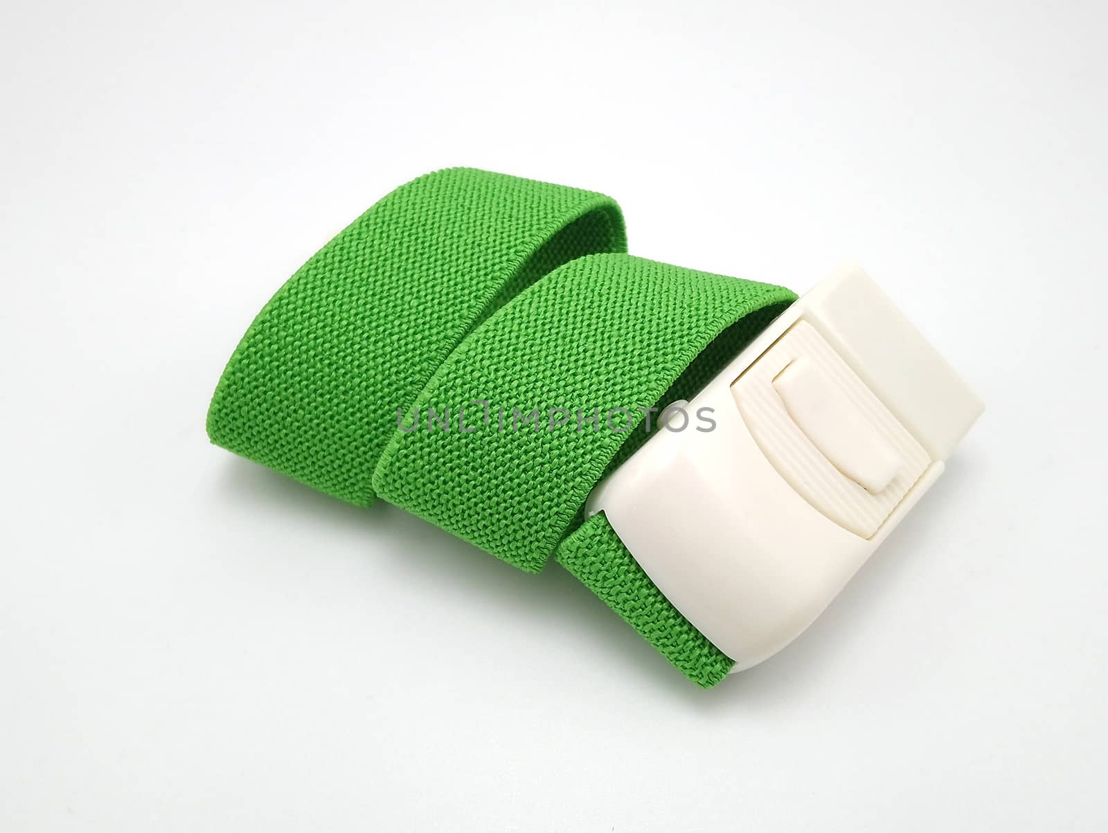 Green adjustable and stretchable fabric belt use to fasten thing by imwaltersy