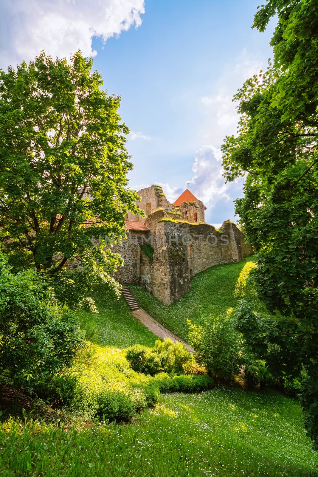 Ruins of an old castle in Cesis, Latvia