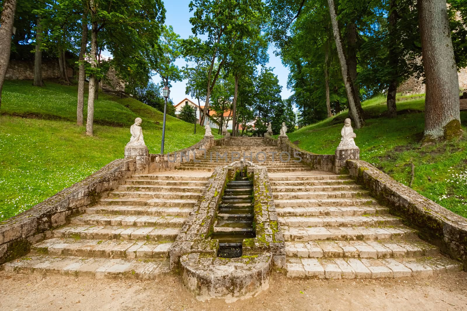 Stairway in the Castle park, Cesis, Latvia
