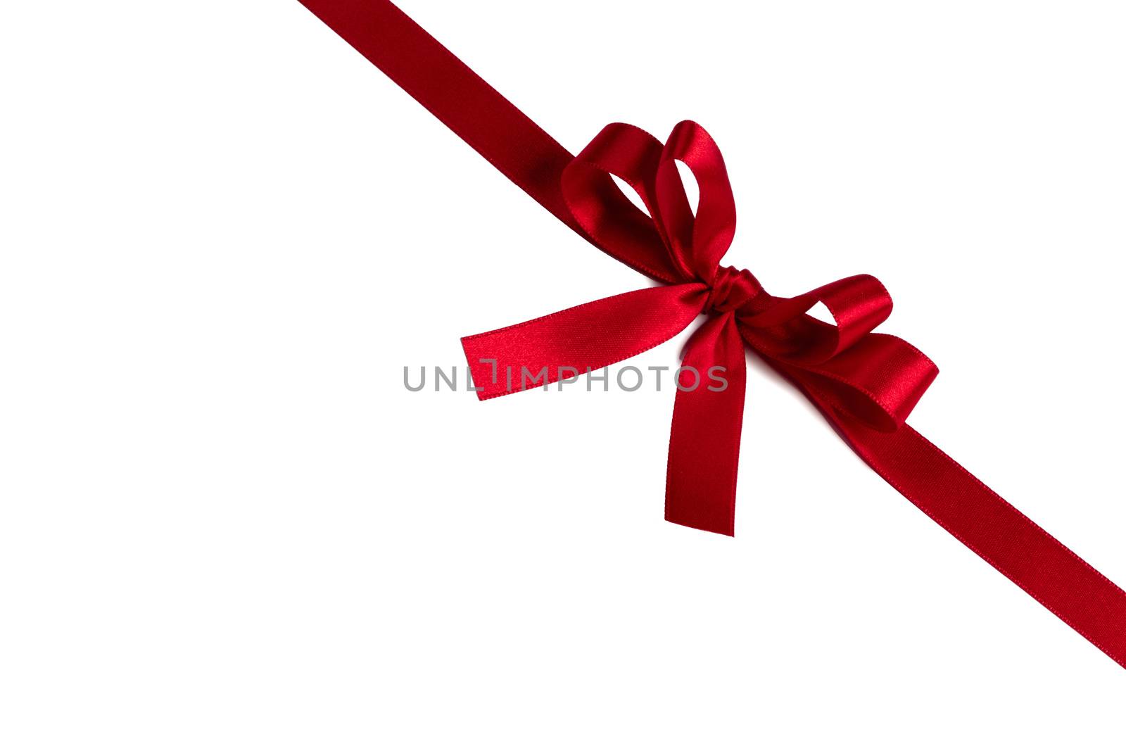 Red gift bow isolated on white background holiday gift concept