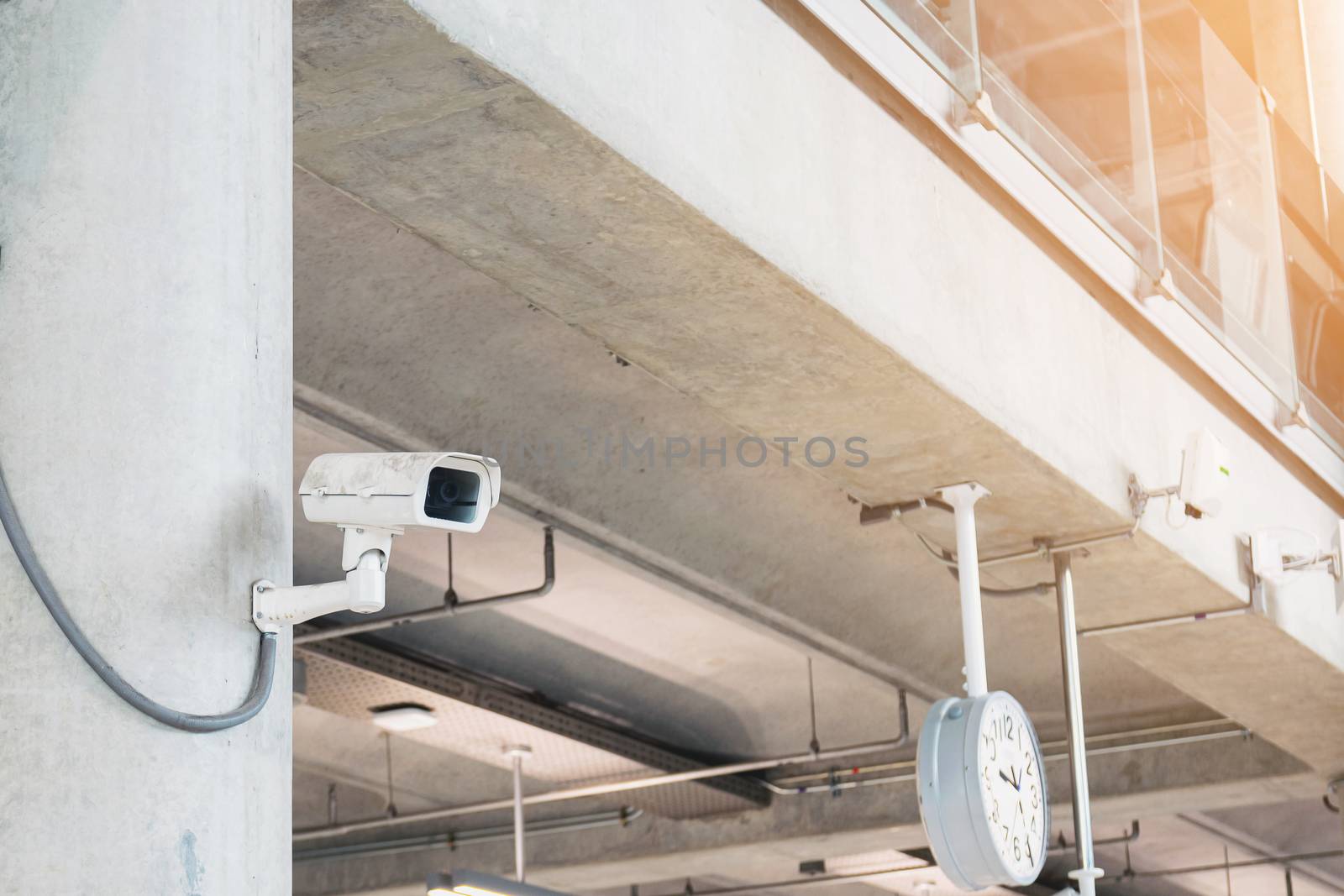 Security cameras in buildings and important places in the city.