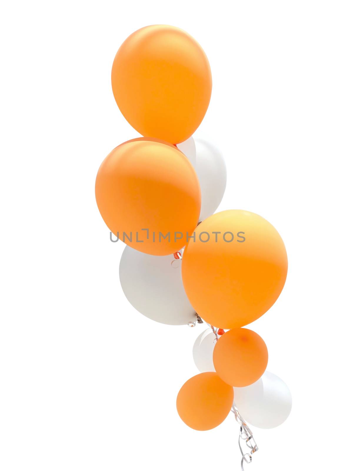 Balloons for party decoration isolated on white background.