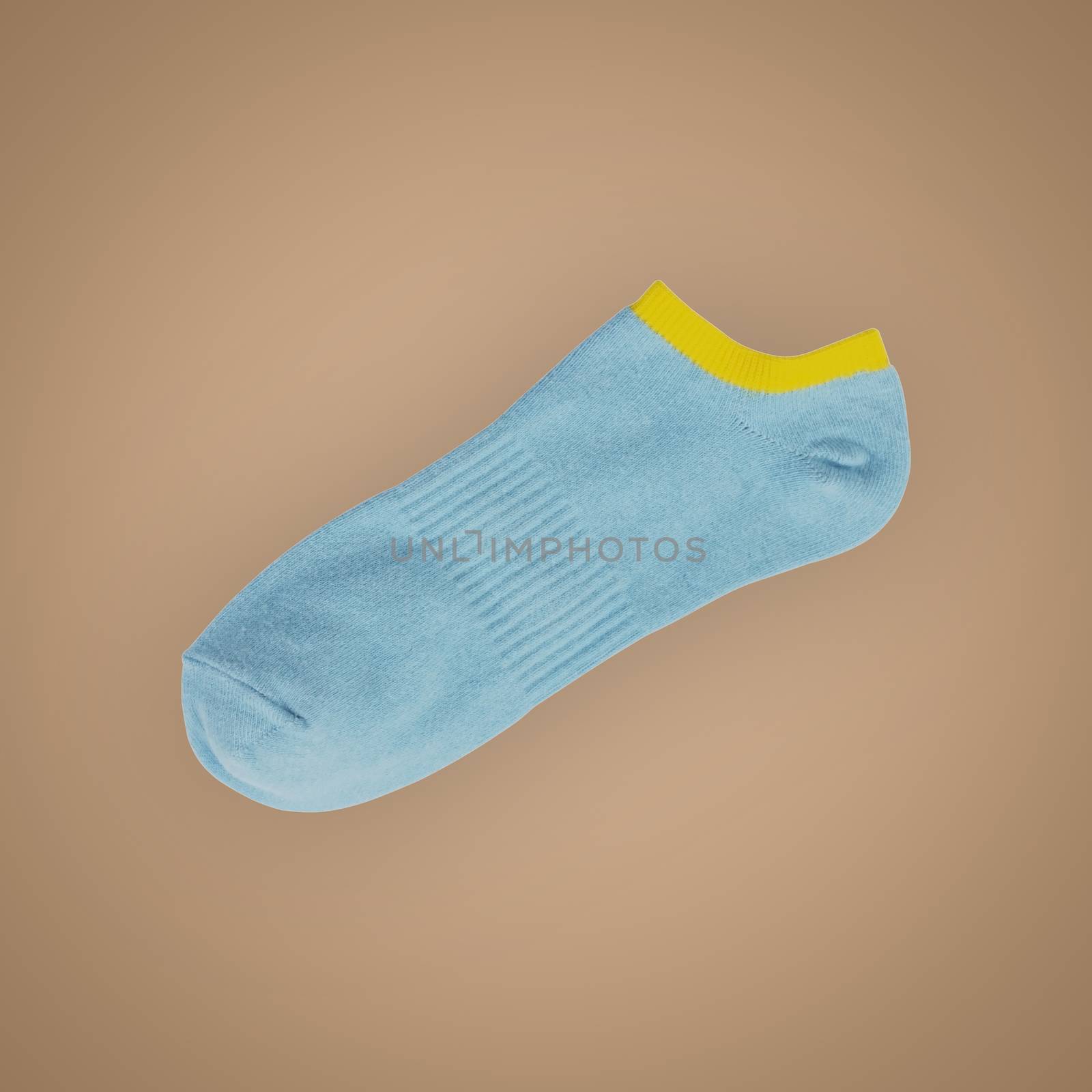 Gray short sport sock isolated. by wattanaphob