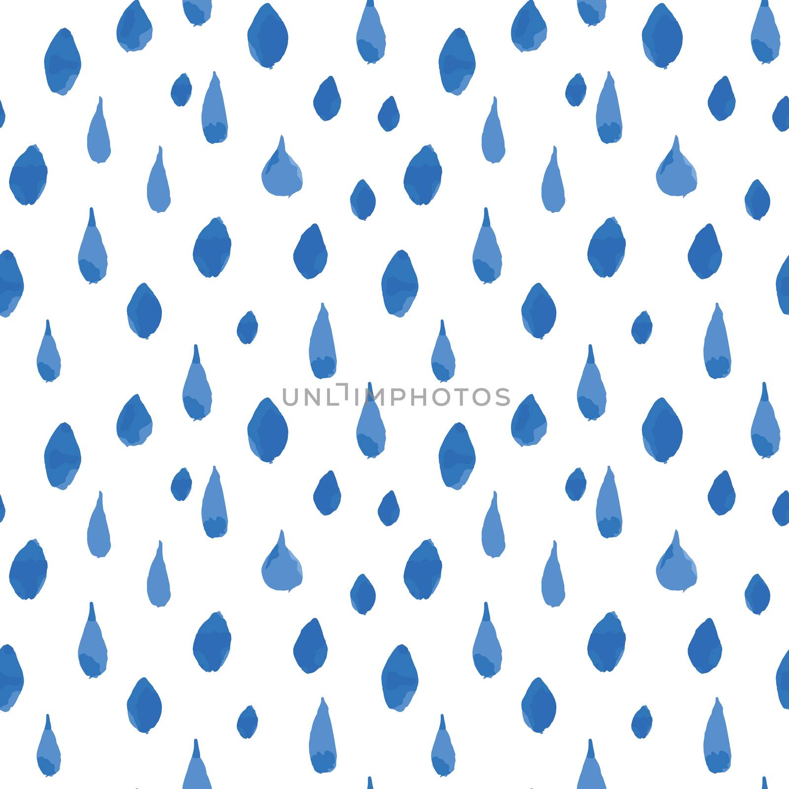 Rain drops seamless pattern. Hand drawn vector illustration