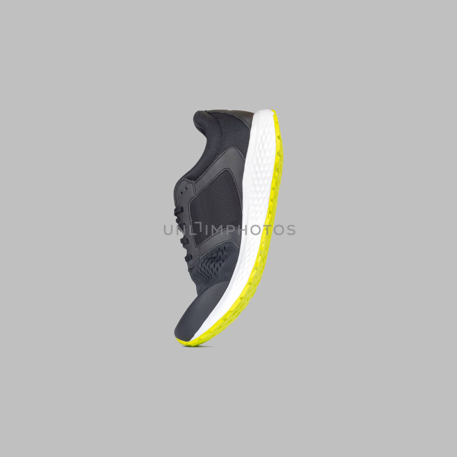 Fashion running sneaker shoes isolated on beautiful pastel color background, with clipping path.