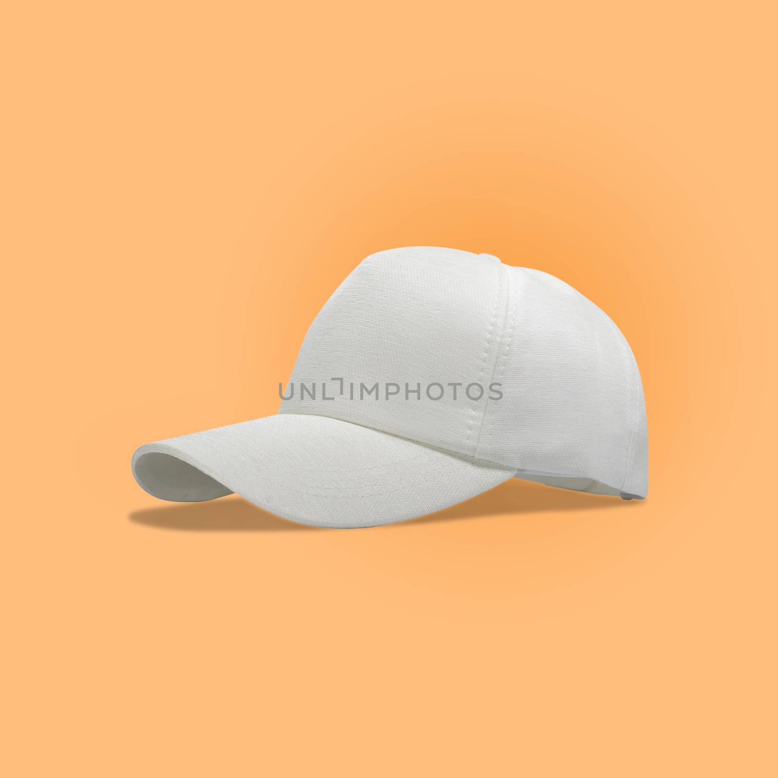 Fashion and sports white cap isolated on beautiful pastel color background, with clipping path.