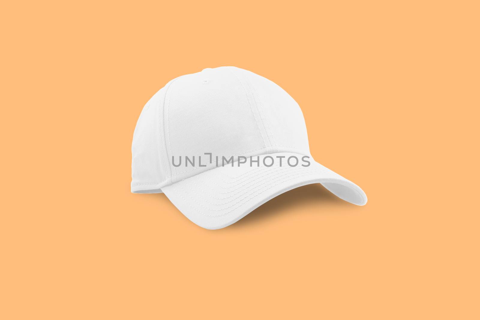 Fashion and sports white cap isolated on beautiful pastel color background, with clipping path.