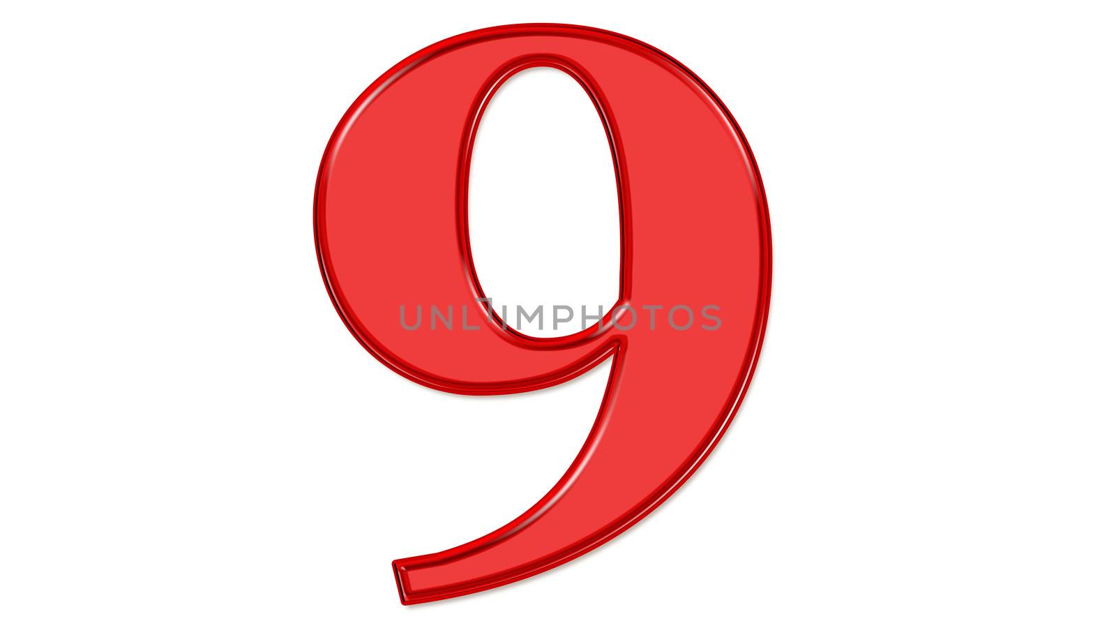 Glossy number on a white background with attractive typographic fonts. Number background for post card.