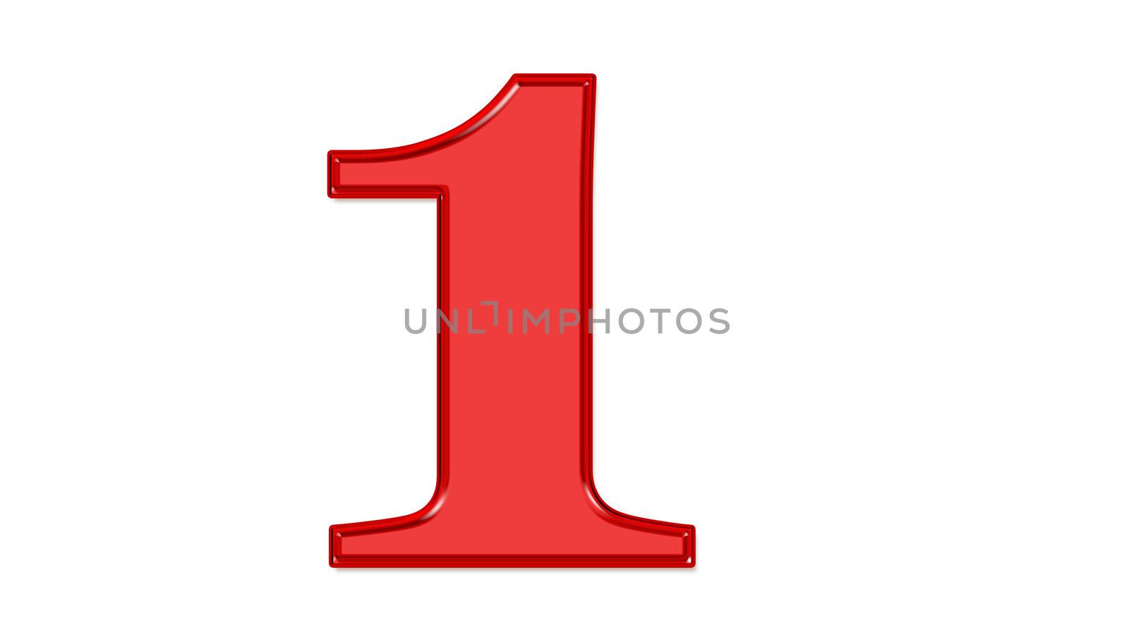 Glossy number on a white background with attractive typographic fonts. Number background for post card.