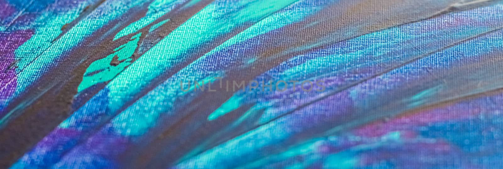 Mix of blue, turquoise and purple abstract background, painting and arts