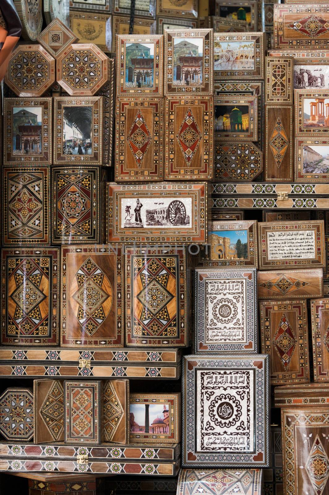 The Al-Hamidiyah Souq, Damascus Syria 04/12/2009 inlaid boxes the main market by kgboxford