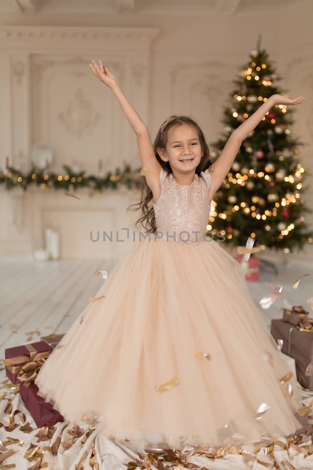 The little princess is enjoying the time of the Christmas holidays.