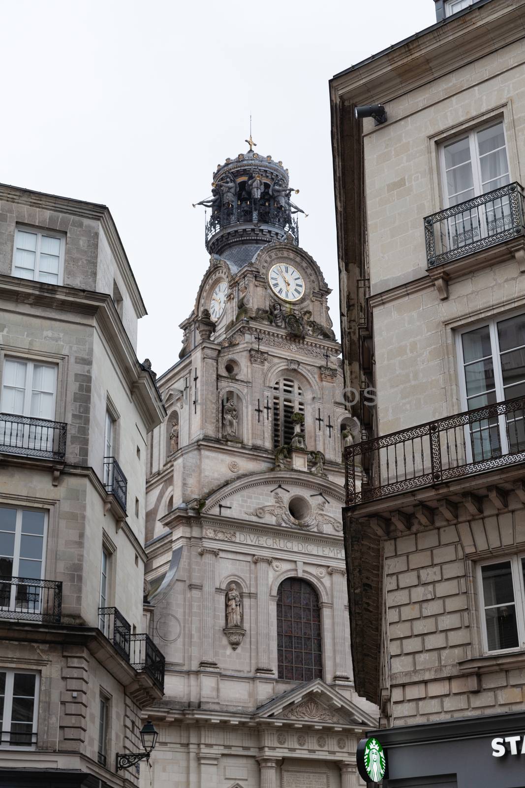 Nantes, France: 22 February 2020: Eglise Sainte-Croix de Nantes