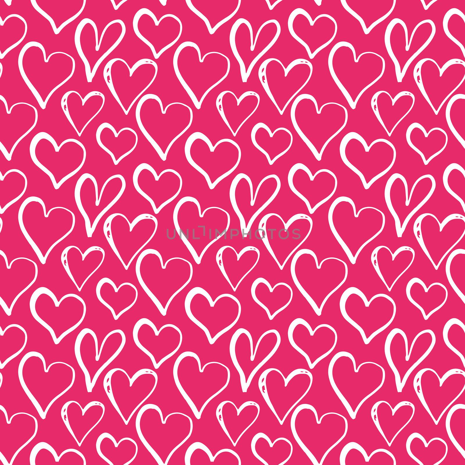 Heart symbol seamless pattern vector illustration. Hand drawn sketch doodle background. Saint Valentains Day or womens day background by Lemon_workshop