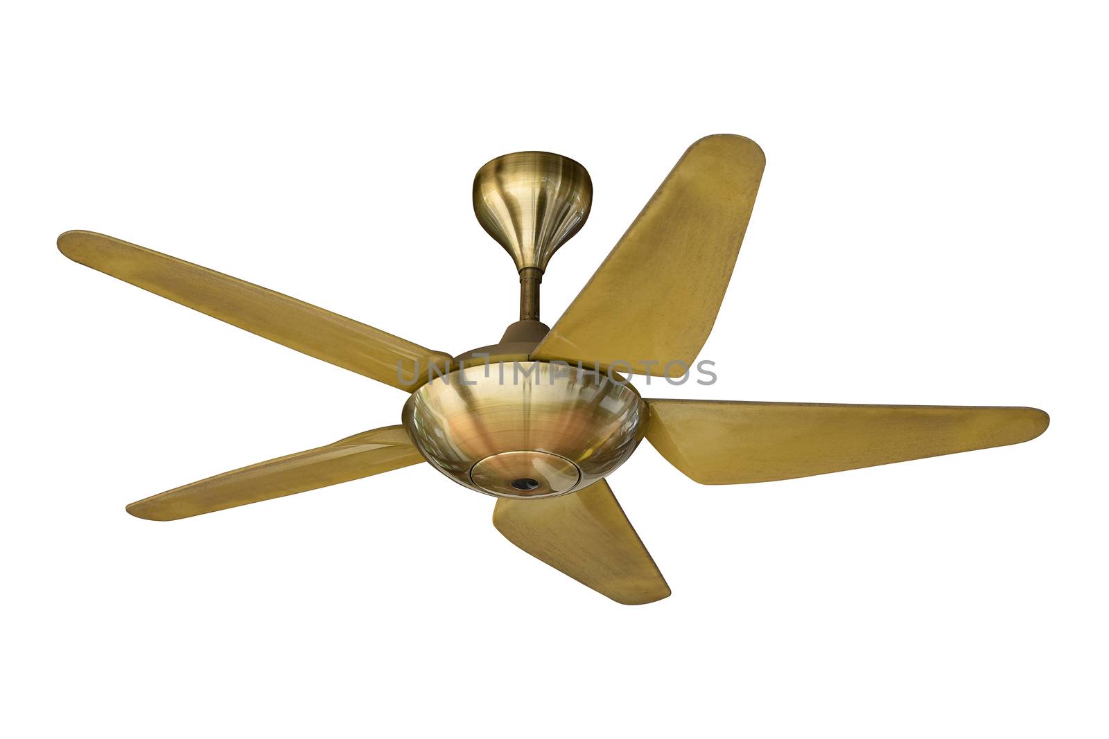 Electric ceiling fan isolated on white, Work with clipping path.