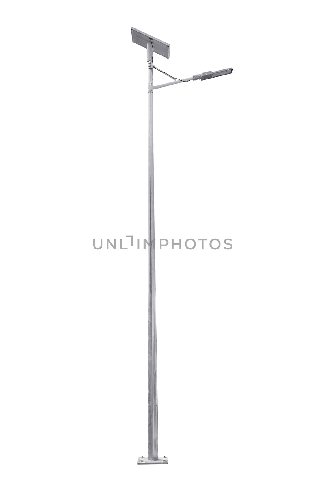 Street light pole and Solar panels isolated. by NuwatPhoto