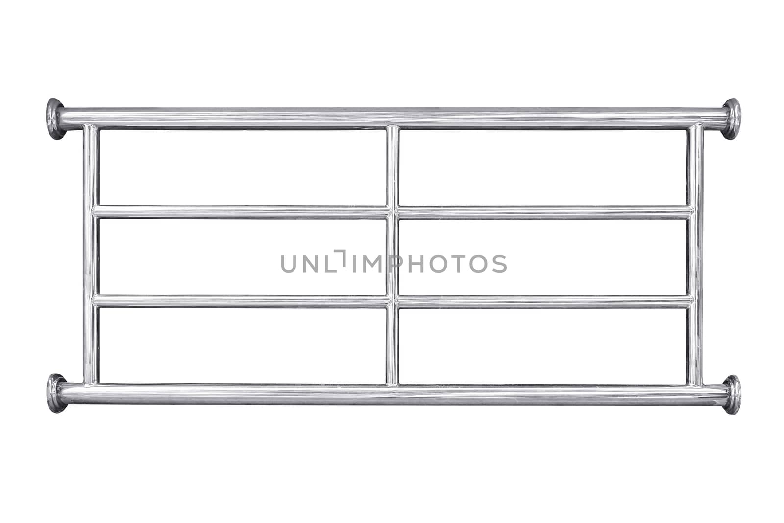 Stainless steel railing isolated. by NuwatPhoto