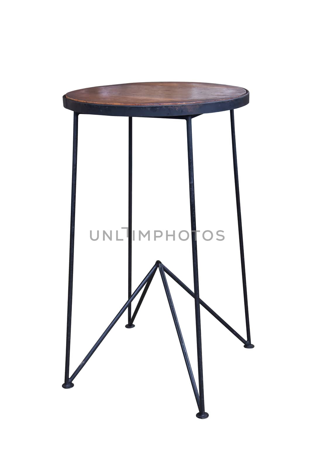 Wooden table steel legs. by NuwatPhoto