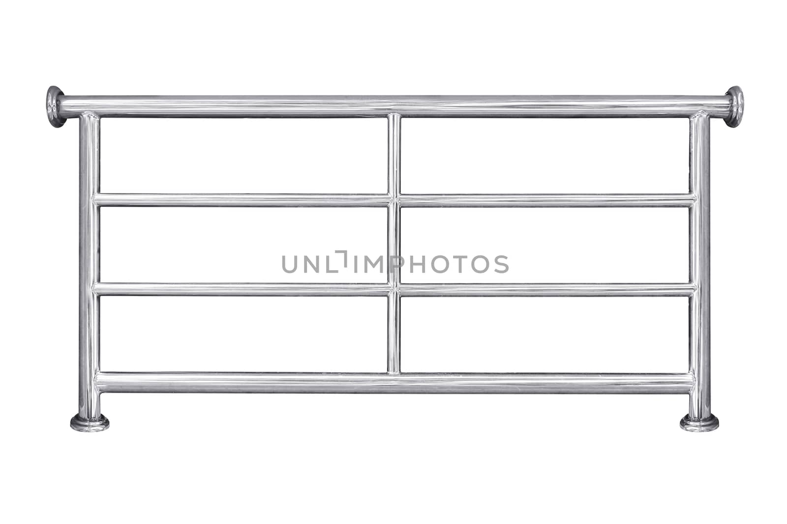 Stainless steel railing isolated. by NuwatPhoto