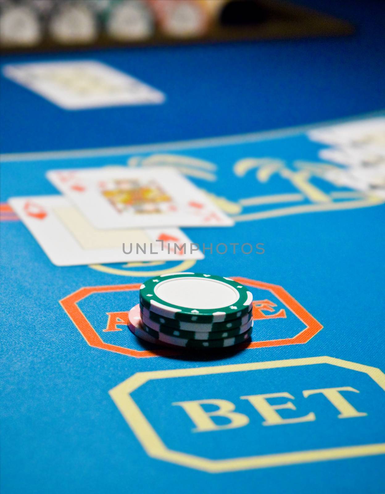 Playing cards game in casino, gambling ads