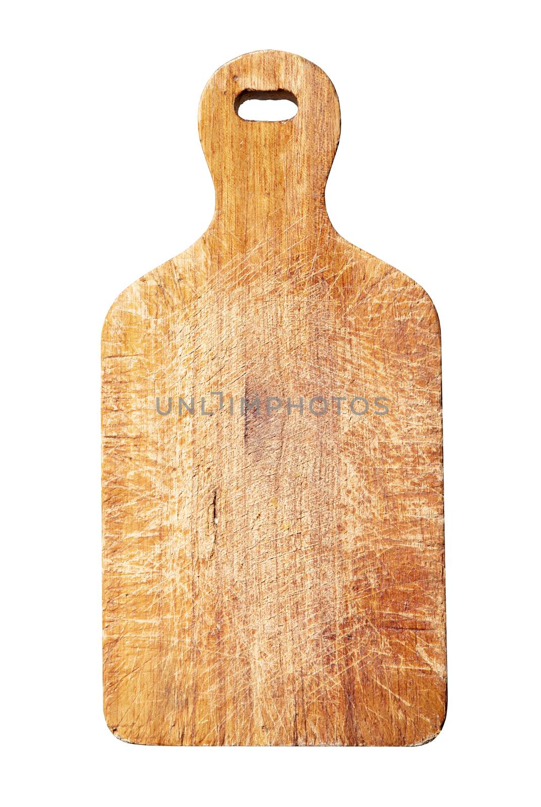 Old wooden cutting board background texture, intensively used