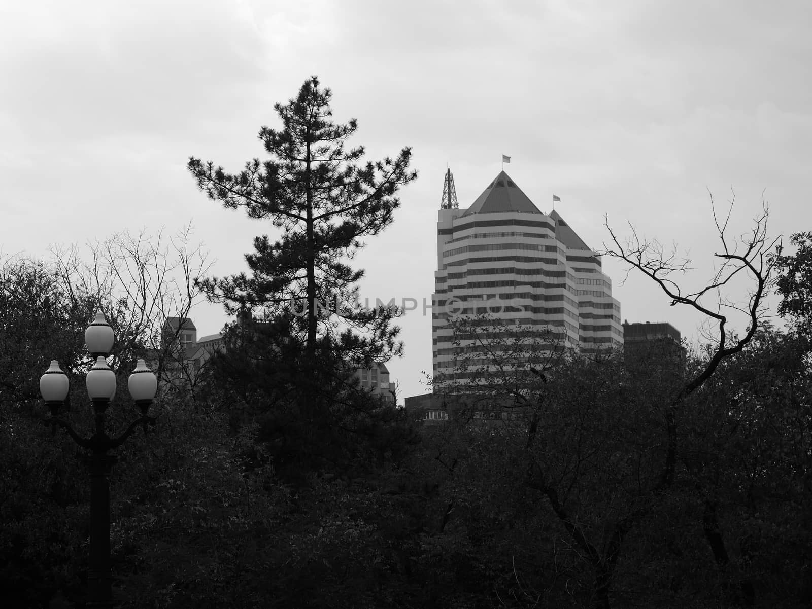 Dnipro, Ukraine - September 29, 2020: casual view on the streets architecture and building style at city center