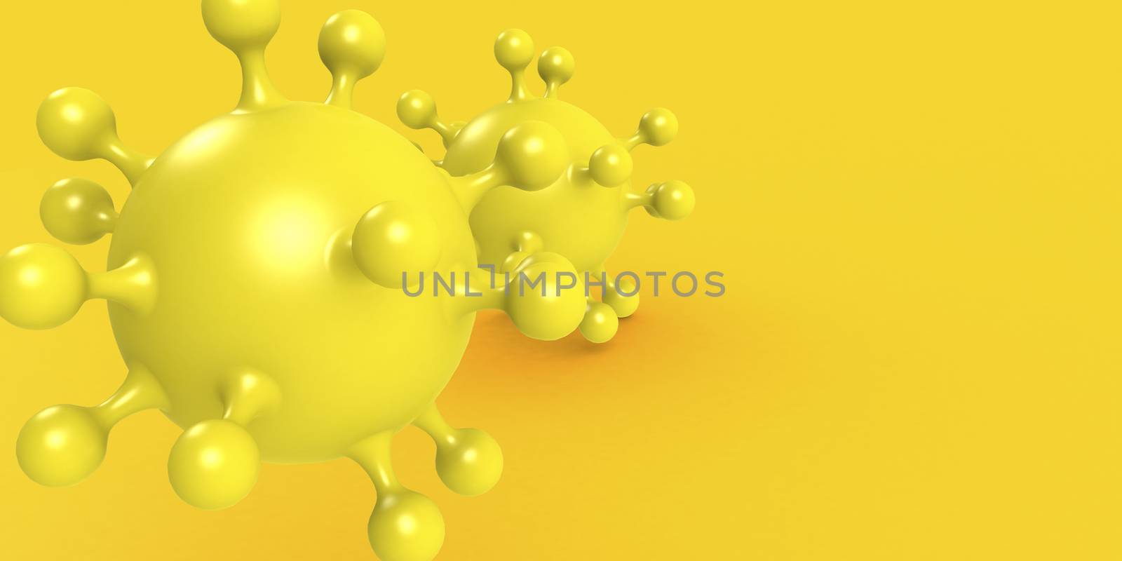 Corona virus in yellow background by tang90246
