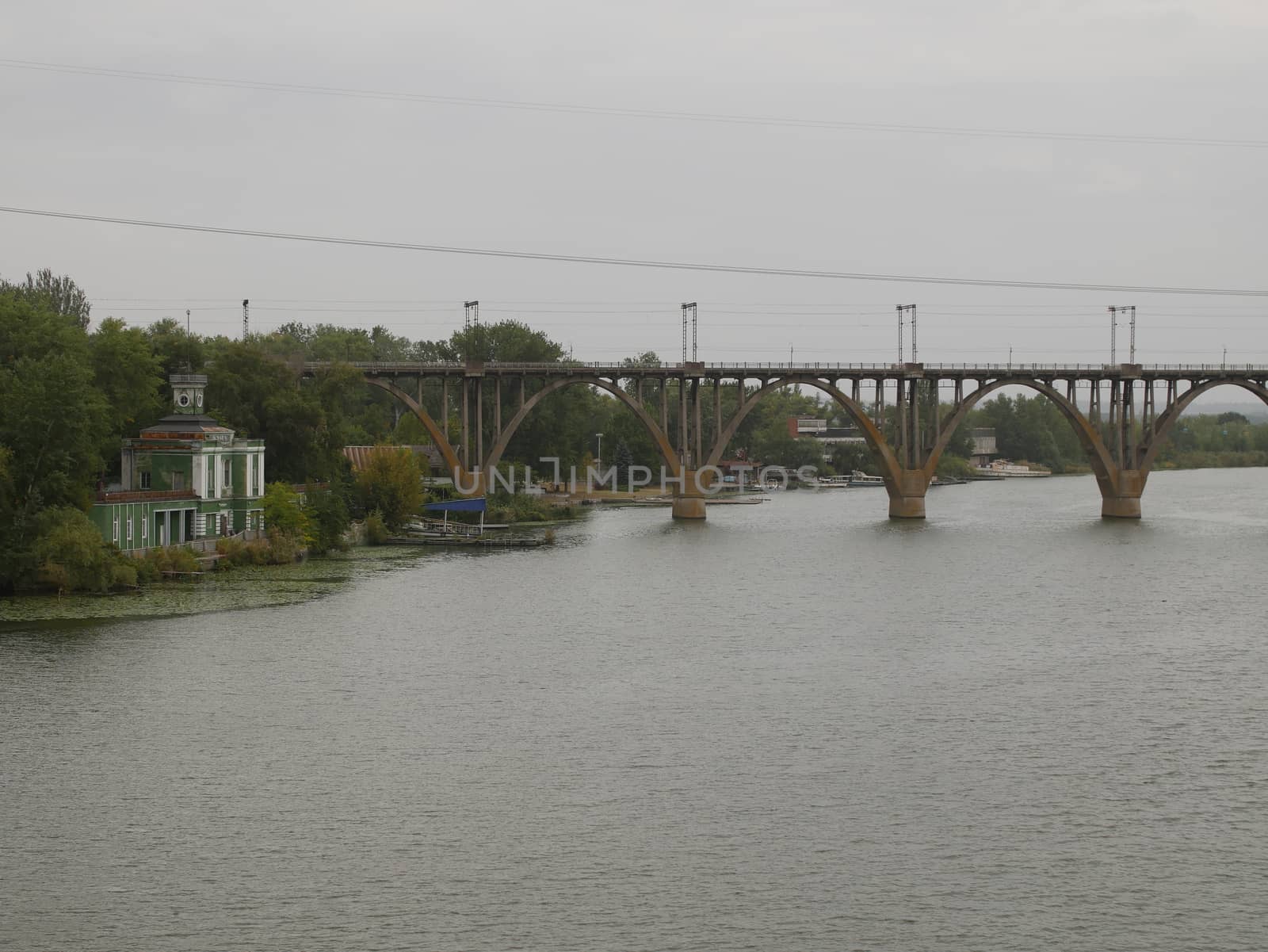 View on the bridge near Dnipro city, Ukraine by VIIIPhoto