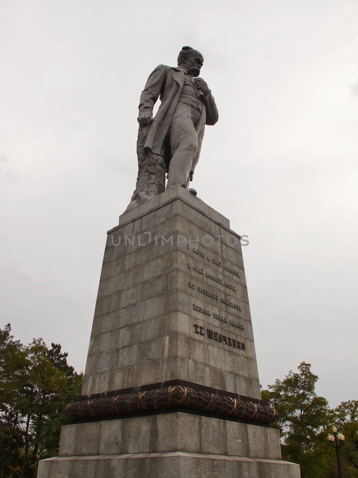 Dnipro, Ukraine - September 29, 2020: view on the monument of the famous ukrainian poet Teras Shevchenko