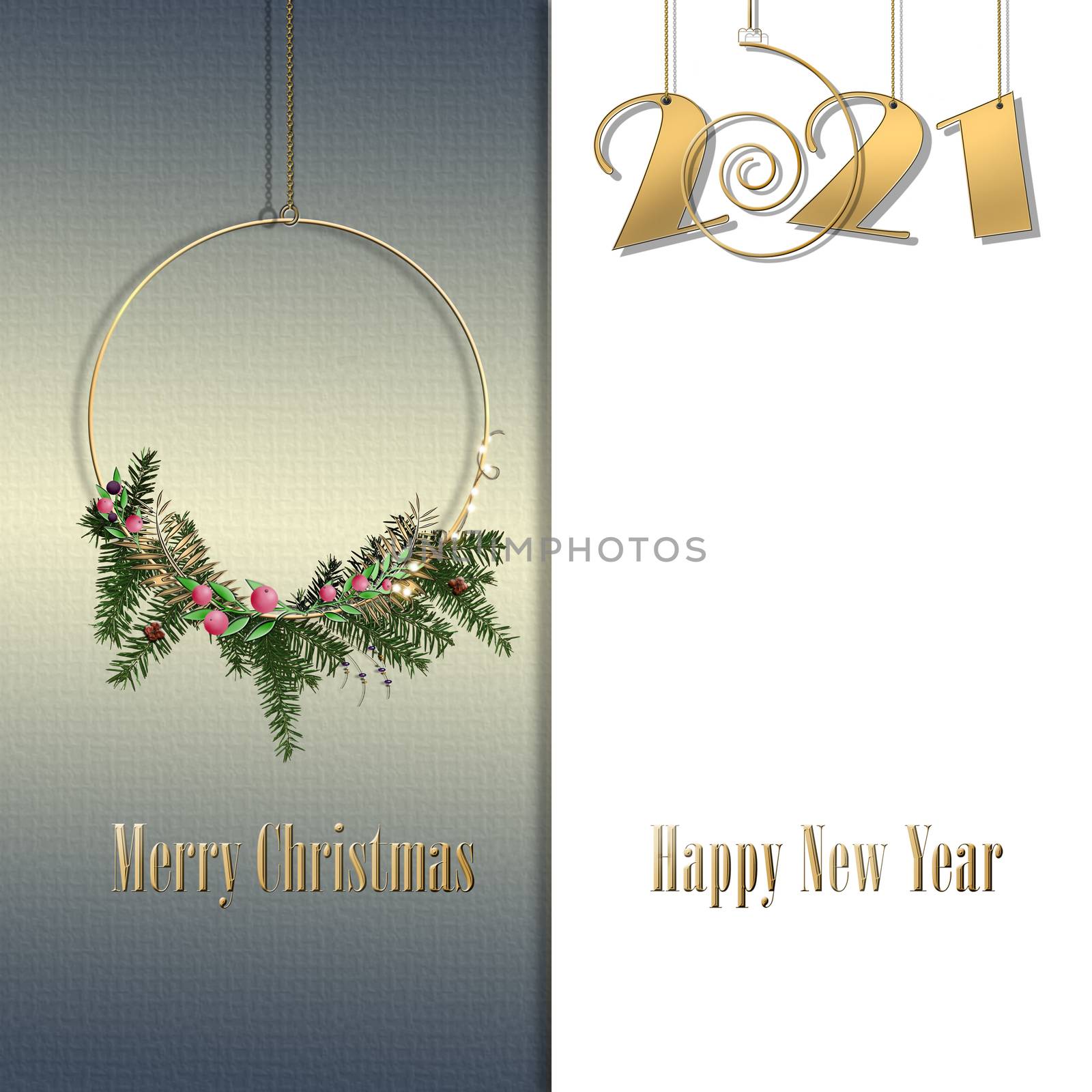 Holiday greeting card. Christmas and 2021 New Year by NelliPolk