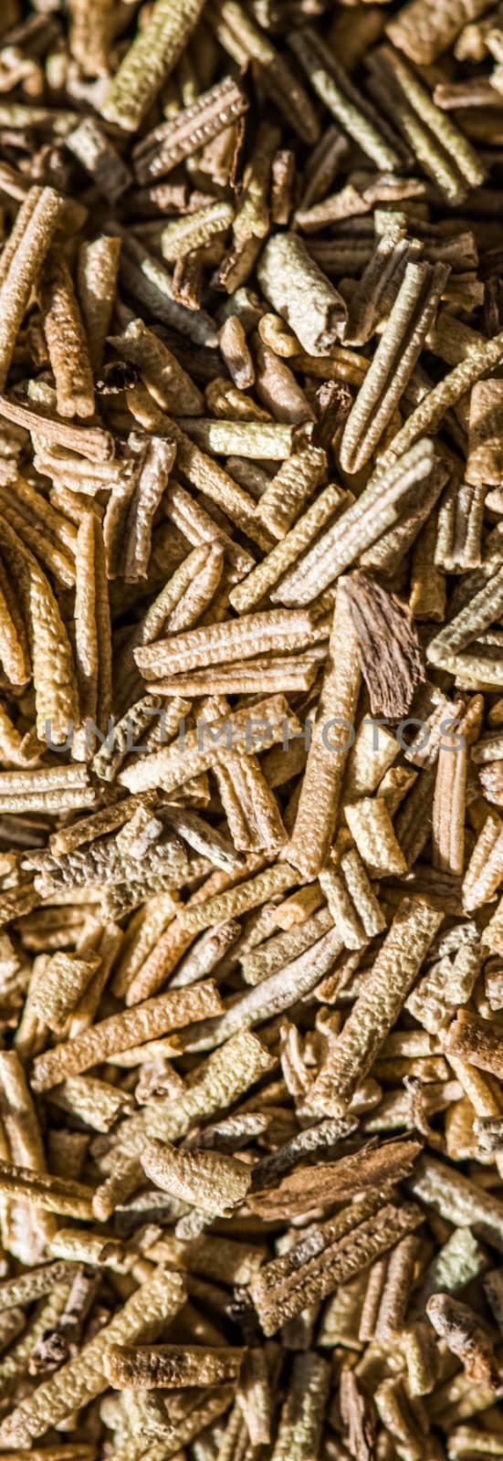 Rosemary closeup on luxury stone background as flat lay, dry food spices and recipe ingredients