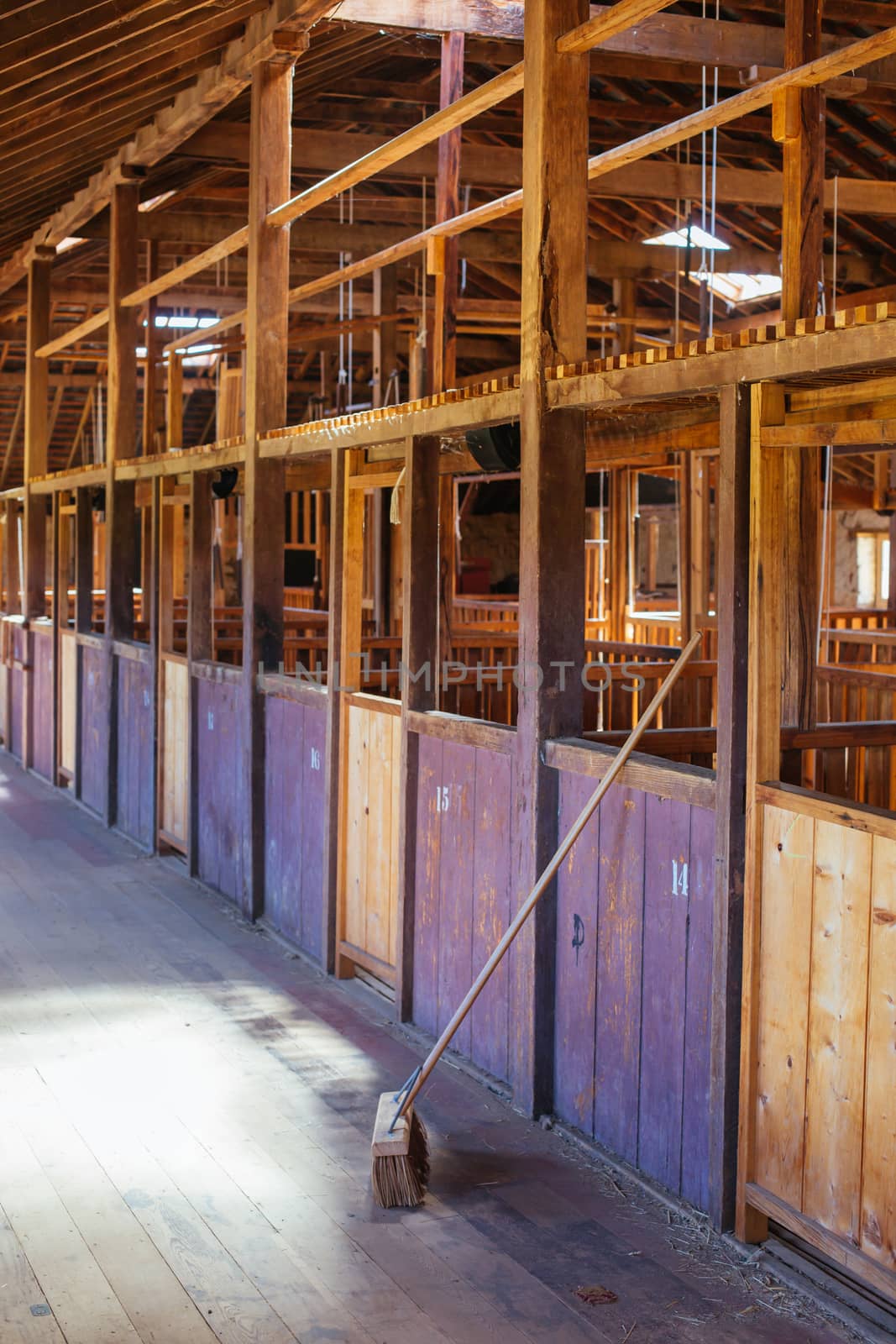 The interior of a wool shed in Melbourne, Victoria, Australia