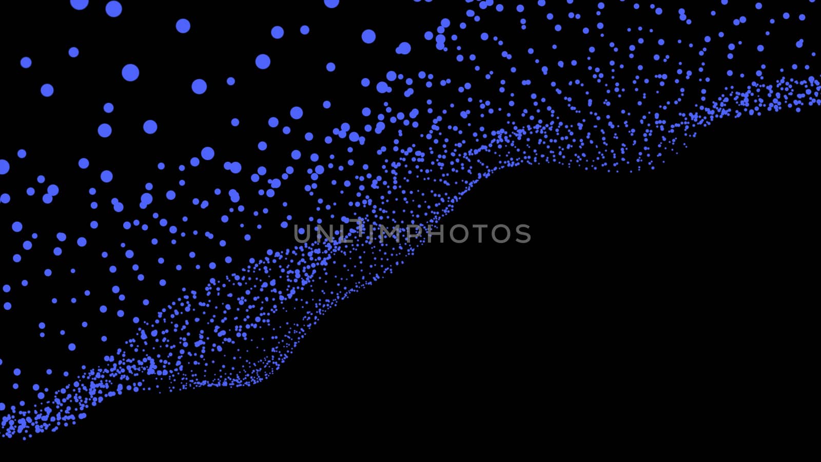 Black abstract texture background with glittery colored shiny bokeh spheres. Sparkling glittered particles on black background for placard, banner and greeting cards.