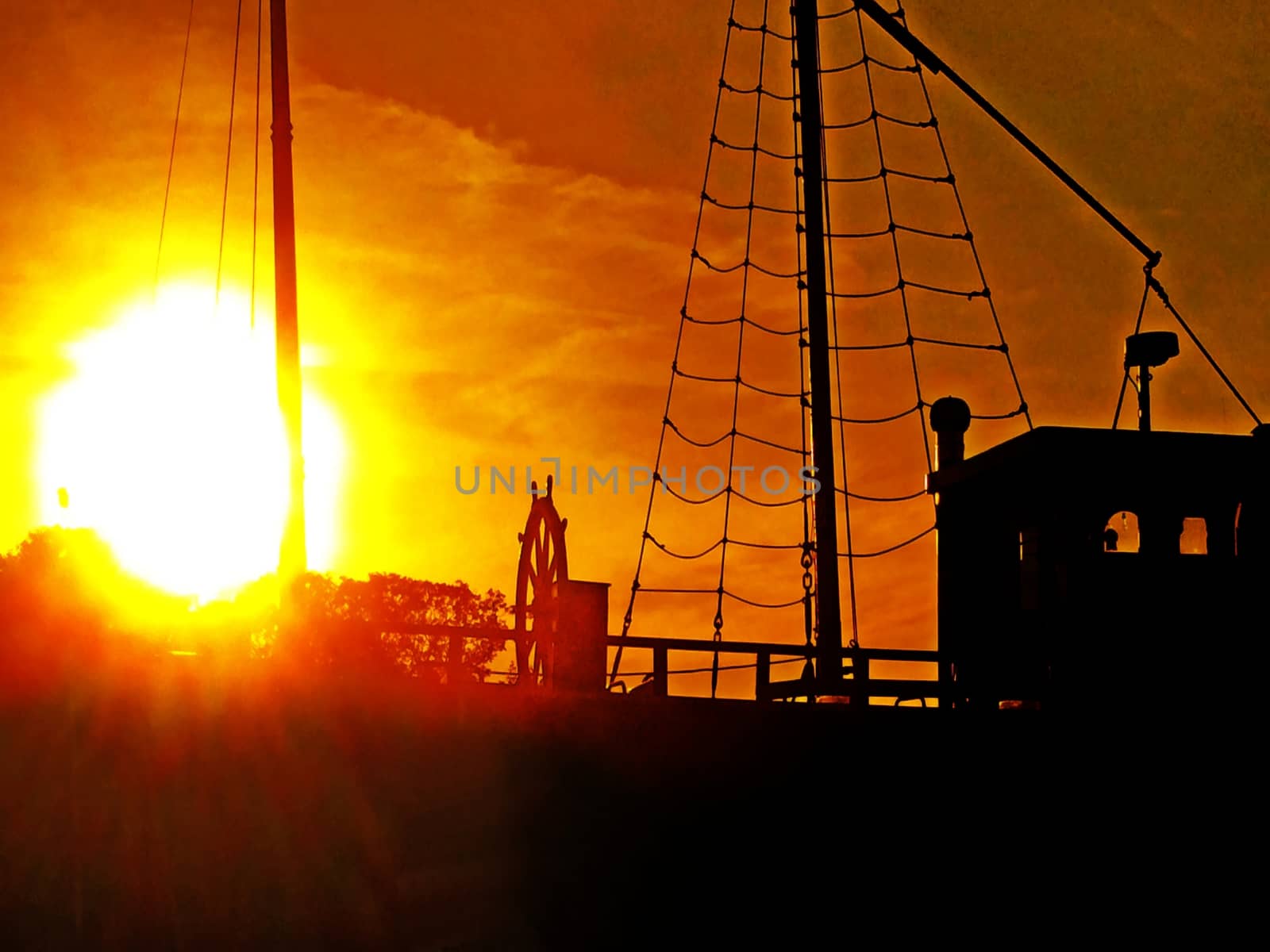 Sunset on a boat by Jochen