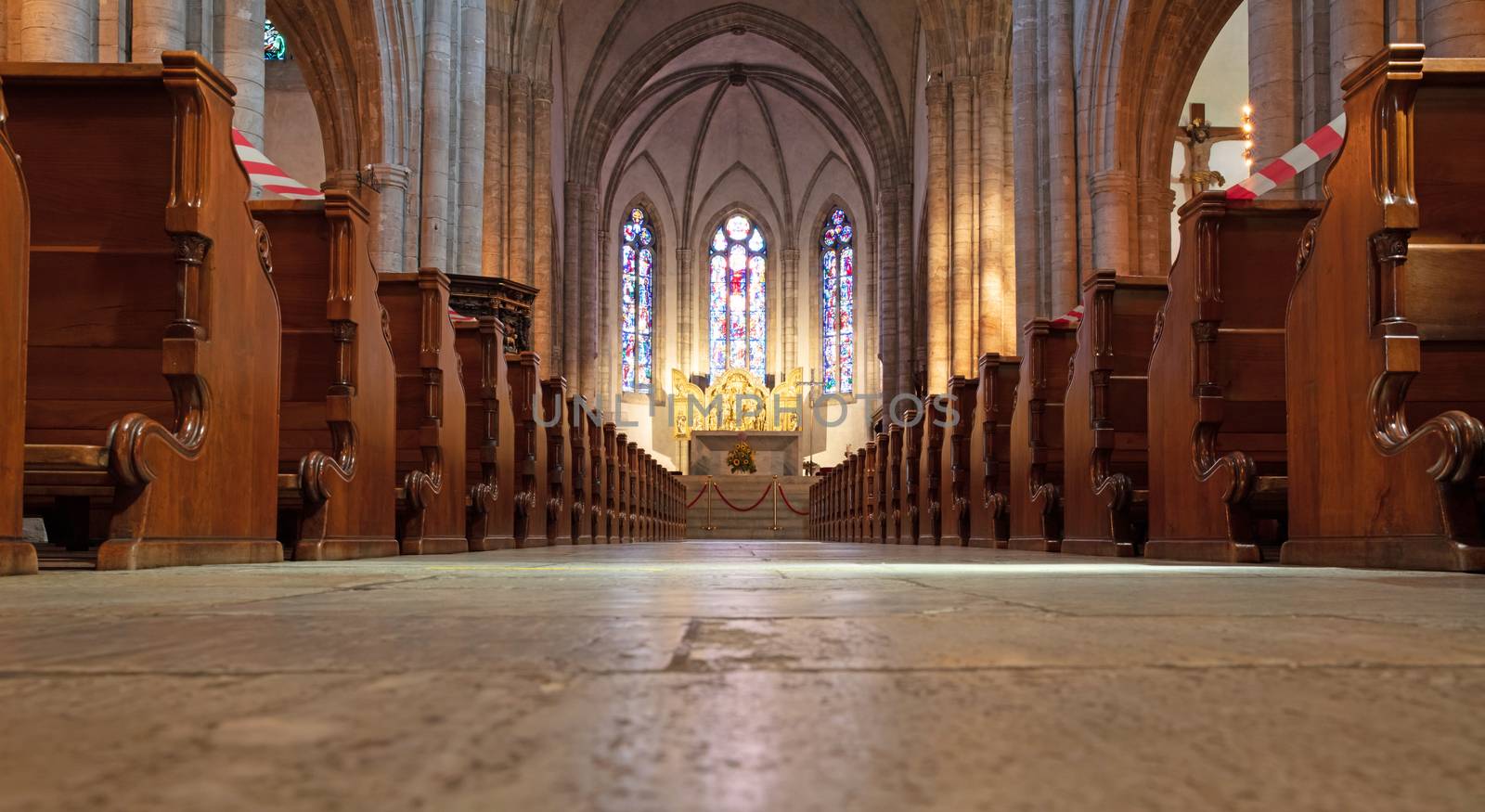 Sion, Switzerland on july 18, 2020: Interior of the Cathedral in by michaklootwijk