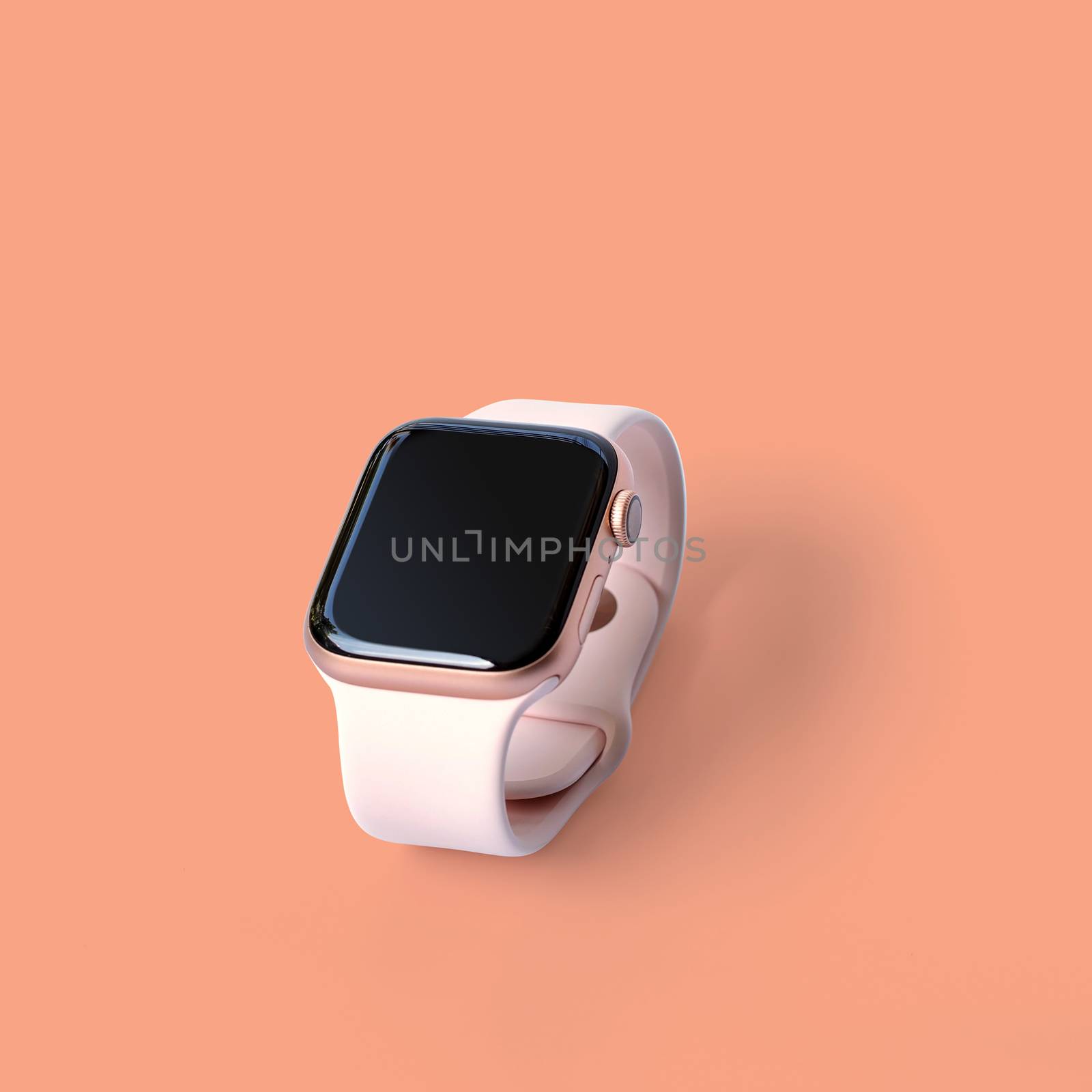 Beautiful design modern smart watch isolated on pastel color background, with clipping path.