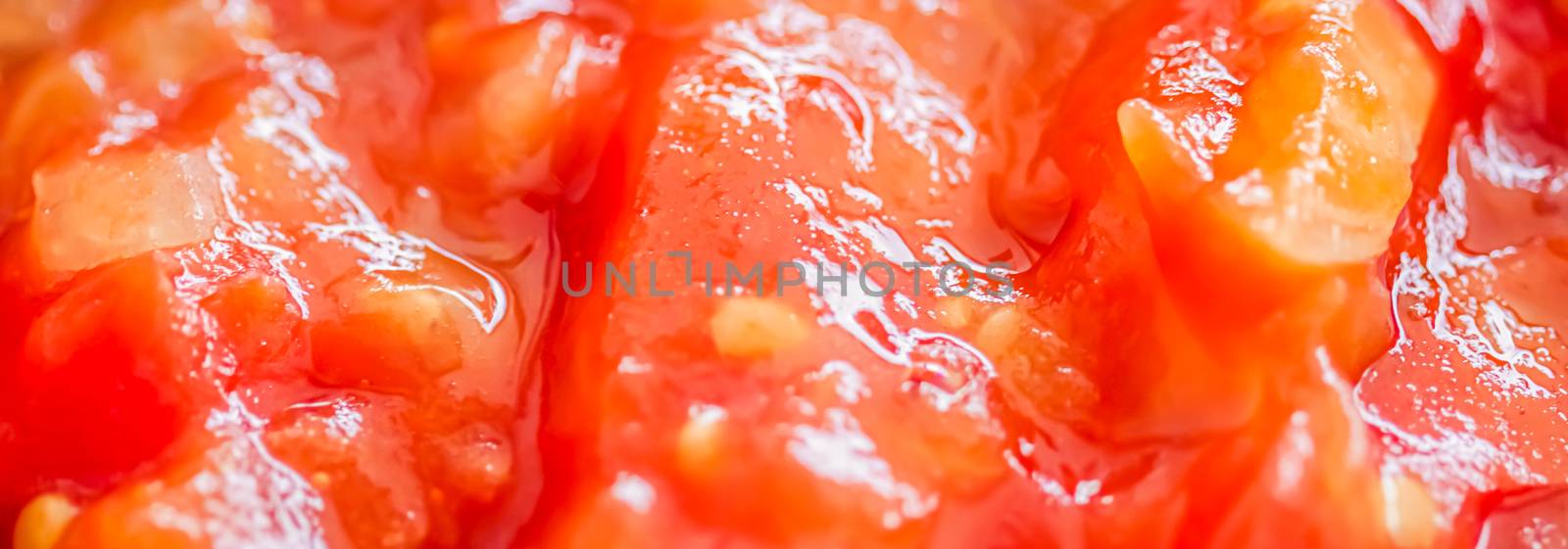 Cooking tomato sauce, closeup steamed vegetables for cook book or food blog background by Anneleven