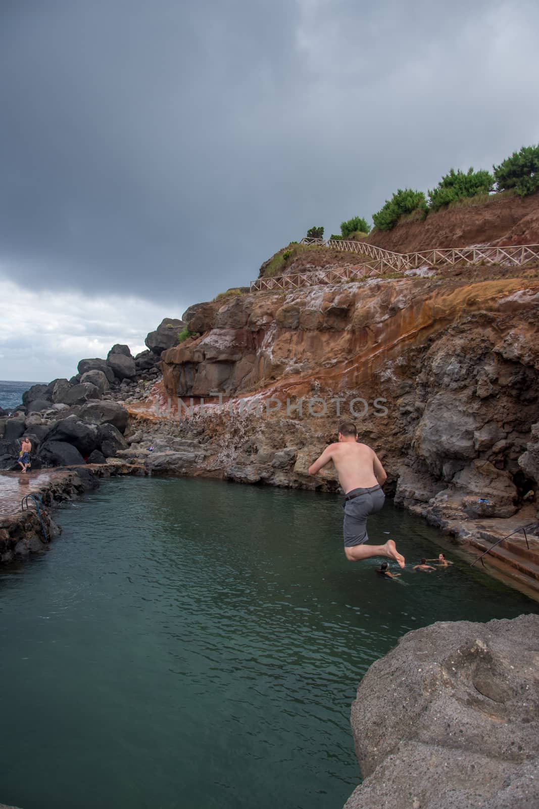 Walk on the Azores archipelago. Discovery of the island of sao jorge, Azores. Portugal , Velas