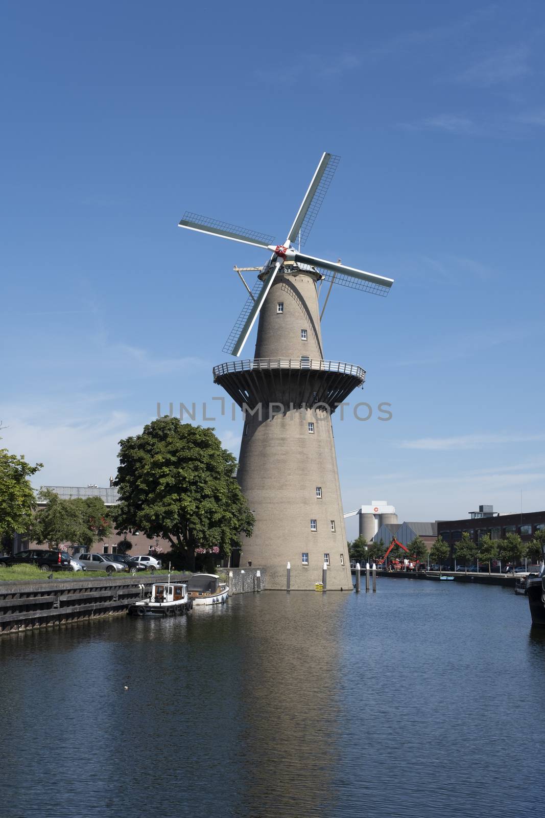 SCHIEDAM, NETHERLANDS. The Nolet mill, the highest windmill of the world. It generates electricity for the adjacent distillery