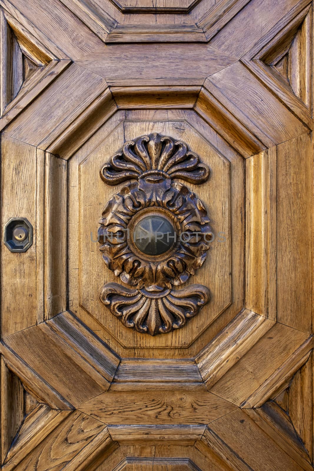 ancient old wooden vintage door with lock