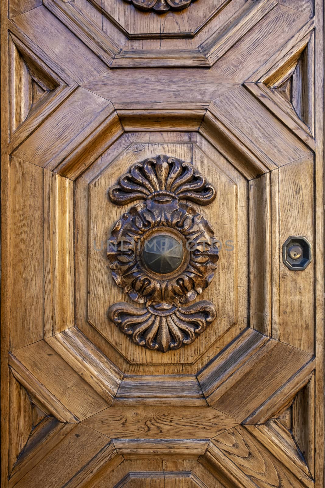 old ornate wooden door with beautiful carvings by Tjeerdkruse