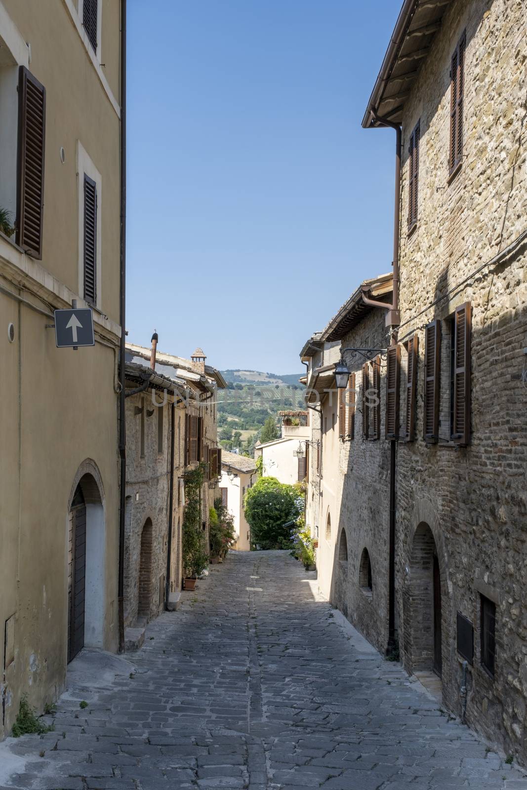 old narrow alley in tuscan village, Tuscany, Italy by Tjeerdkruse