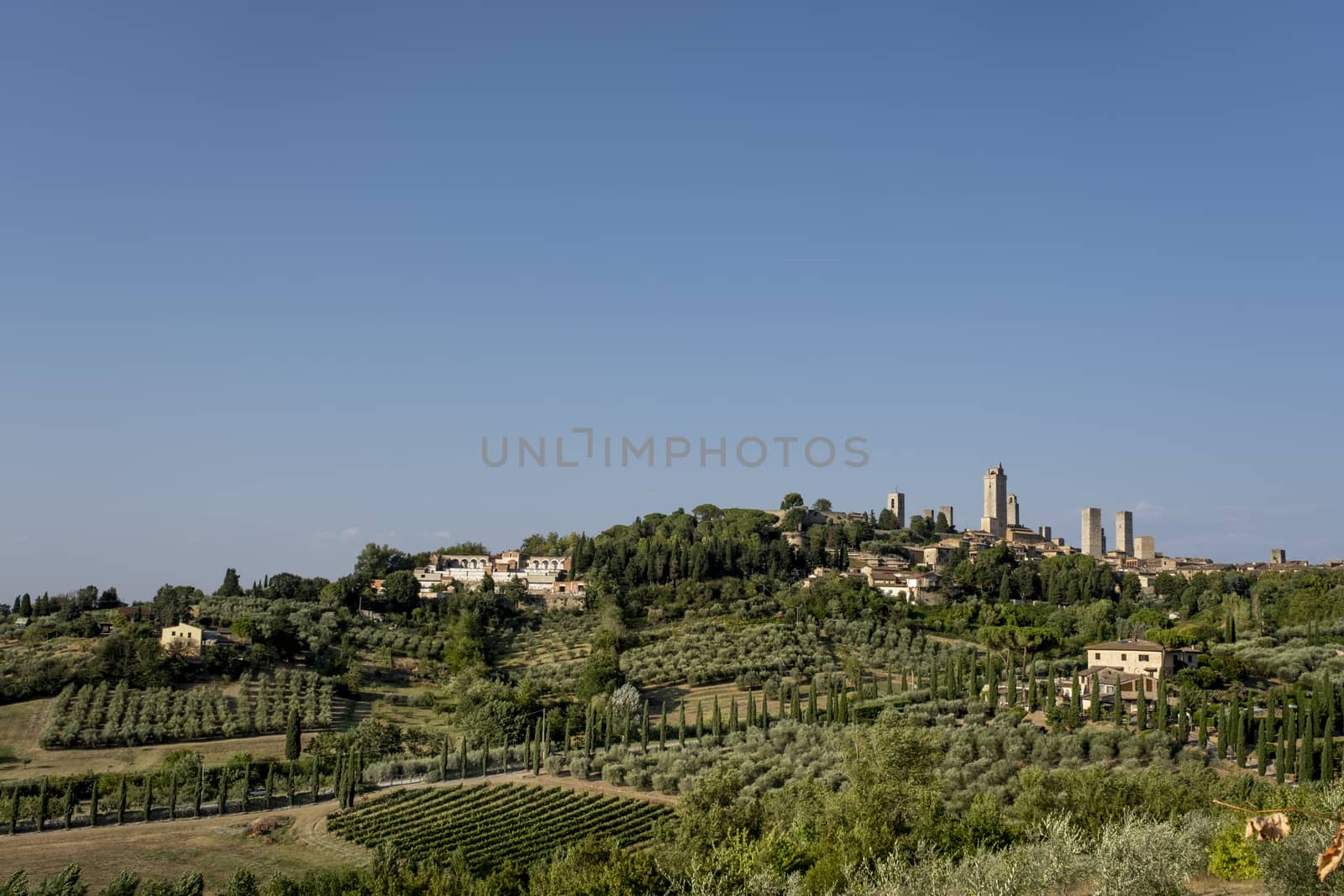 The medieval skyline of San Gimignano in Siena, Italy.